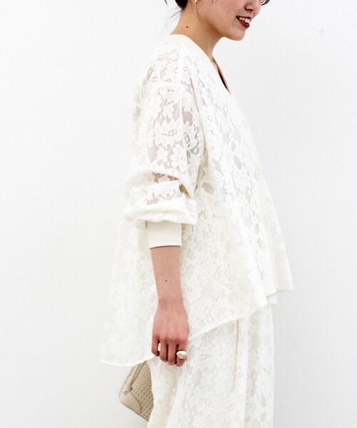 le.coeur blanc / ルクールブラン カーディガン・ボレロ | フラワーメッシュレースカーデ | 詳細18