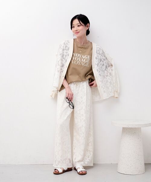 le.coeur blanc / ルクールブラン カーディガン・ボレロ | フラワーメッシュレースカーデ | 詳細2