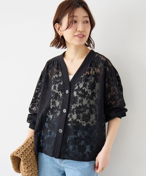 le.coeur blanc / ルクールブラン カーディガン・ボレロ | フラワーメッシュレースカーデ | 詳細27