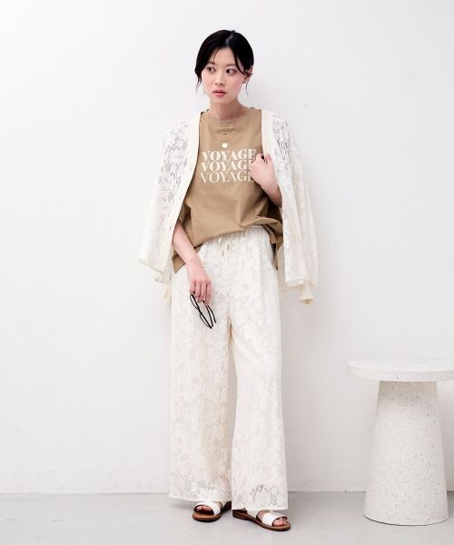 le.coeur blanc / ルクールブラン カーディガン・ボレロ | フラワーメッシュレースカーデ | 詳細3