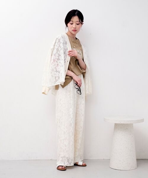 le.coeur blanc / ルクールブラン カーディガン・ボレロ | フラワーメッシュレースカーデ | 詳細5