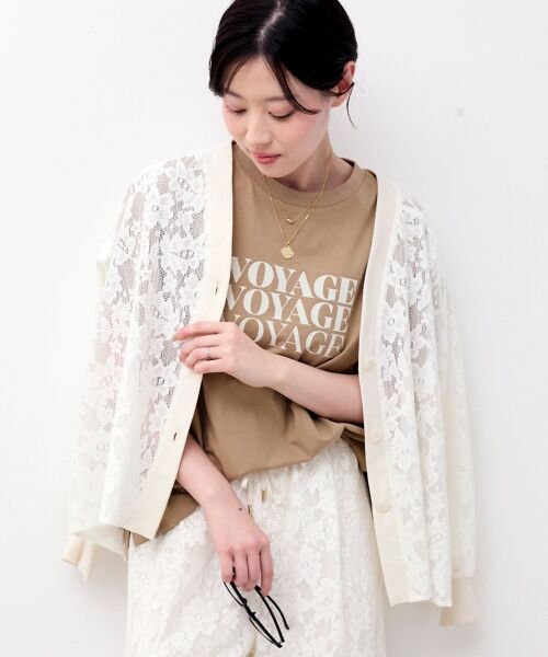 le.coeur blanc / ルクールブラン カーディガン・ボレロ | フラワーメッシュレースカーデ | 詳細8