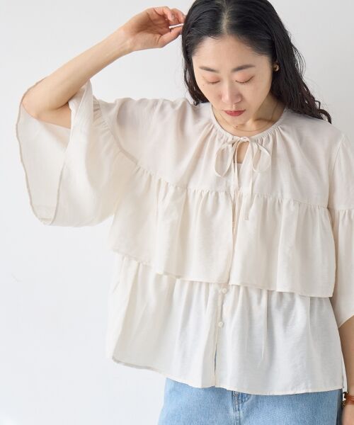le.coeur blanc / ルクールブラン シャツ・ブラウス | ヴィンテージライクティアードブラウス | 詳細23