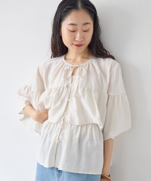le.coeur blanc / ルクールブラン シャツ・ブラウス | ヴィンテージライクティアードブラウス | 詳細29
