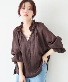 le.coeur blanc / ルクールブラン シャツ・ブラウス | ラミーカルゼフリルネックブラウス