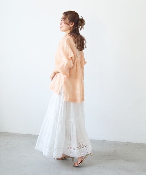 le.coeur blanc / ルクールブラン シャツ・ブラウス | ラミーカルゼフリルネックブラウス | 詳細10