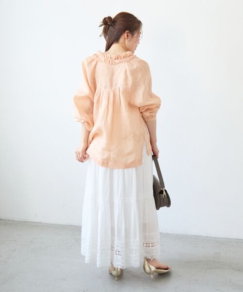 le.coeur blanc / ルクールブラン シャツ・ブラウス | ラミーカルゼフリルネックブラウス | 詳細11
