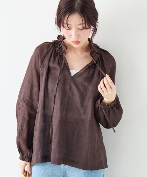 le.coeur blanc / ルクールブラン シャツ・ブラウス | ラミーカルゼフリルネックブラウス | 詳細13