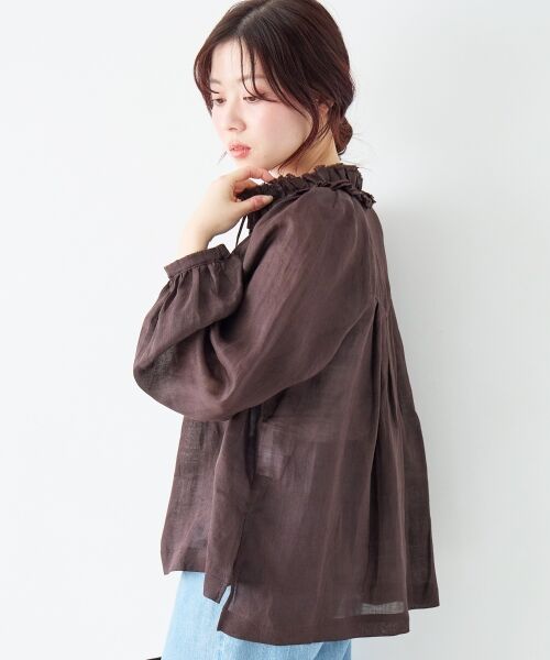 le.coeur blanc / ルクールブラン シャツ・ブラウス | ラミーカルゼフリルネックブラウス | 詳細15