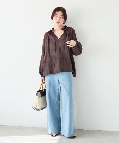 le.coeur blanc / ルクールブラン シャツ・ブラウス | ラミーカルゼフリルネックブラウス | 詳細19