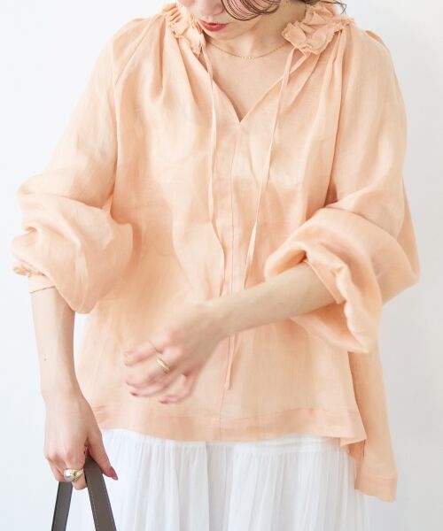 le.coeur blanc / ルクールブラン シャツ・ブラウス | ラミーカルゼフリルネックブラウス | 詳細2