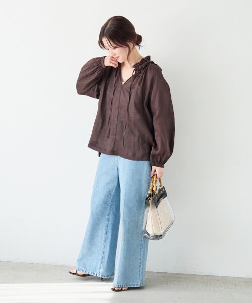 le.coeur blanc / ルクールブラン シャツ・ブラウス | ラミーカルゼフリルネックブラウス | 詳細20