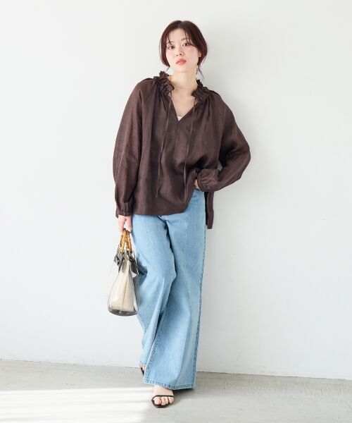 le.coeur blanc / ルクールブラン シャツ・ブラウス | ラミーカルゼフリルネックブラウス | 詳細22