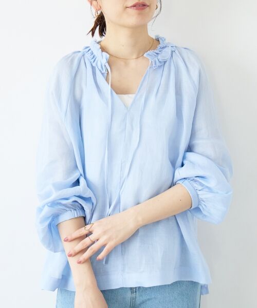 le.coeur blanc / ルクールブラン シャツ・ブラウス | ラミーカルゼフリルネックブラウス | 詳細24