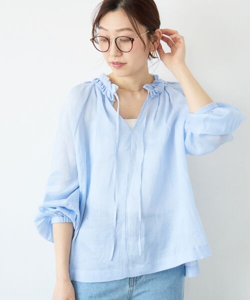 le.coeur blanc / ルクールブラン シャツ・ブラウス | ラミーカルゼフリルネックブラウス | 詳細25