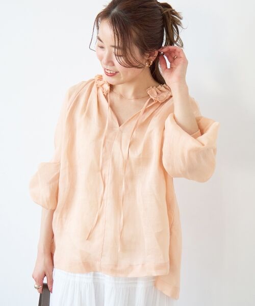 le.coeur blanc / ルクールブラン シャツ・ブラウス | ラミーカルゼフリルネックブラウス | 詳細3