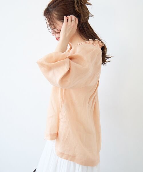 le.coeur blanc / ルクールブラン シャツ・ブラウス | ラミーカルゼフリルネックブラウス | 詳細4