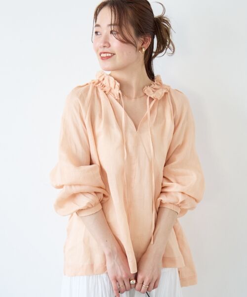 le.coeur blanc / ルクールブラン シャツ・ブラウス | ラミーカルゼフリルネックブラウス | 詳細7