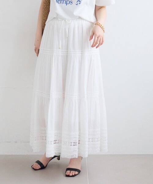 le.coeur blanc / ルクールブラン ロング・マキシ丈スカート | コットンレーススカート | 詳細2