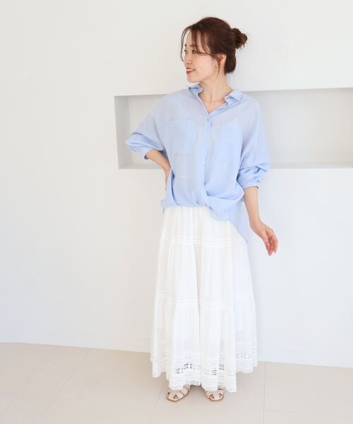 le.coeur blanc / ルクールブラン ロング・マキシ丈スカート | コットンレーススカート | 詳細30