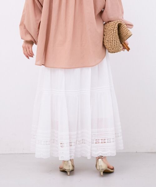 le.coeur blanc / ルクールブラン ロング・マキシ丈スカート | コットンレーススカート | 詳細7
