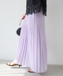 le.coeur blanc / ルクールブラン ロング・マキシ丈スカート | 麻混シアーランダムプリーツスカート