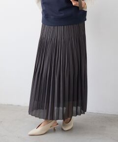 le.coeur blanc / ルクールブラン ロング・マキシ丈スカート | 麻混シアーランダムプリーツスカート