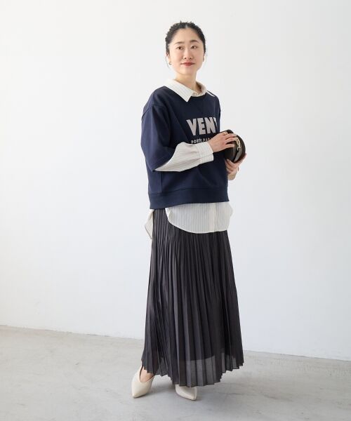 le.coeur blanc / ルクールブラン ロング・マキシ丈スカート | 麻混シアーランダムプリーツスカート | 詳細28