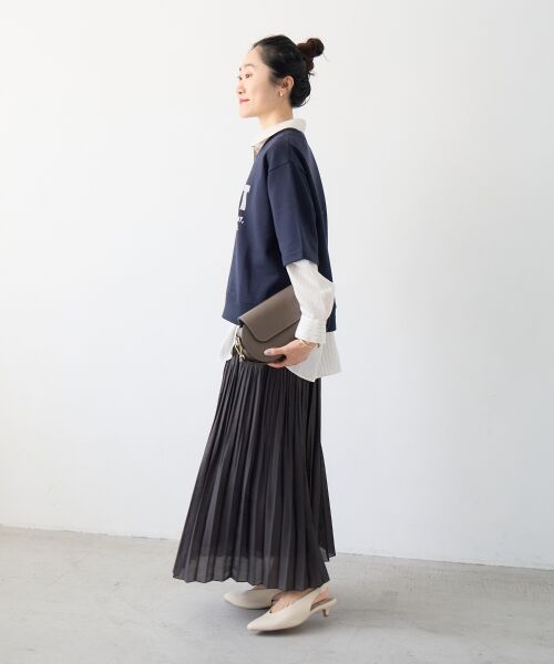 le.coeur blanc / ルクールブラン ロング・マキシ丈スカート | 麻混シアーランダムプリーツスカート | 詳細29