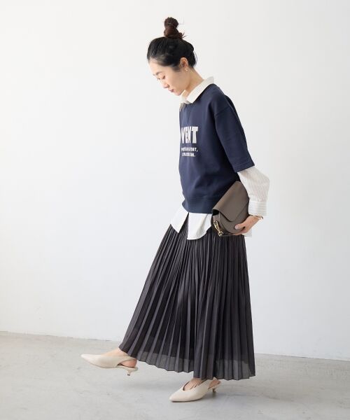 le.coeur blanc / ルクールブラン ロング・マキシ丈スカート | 麻混シアーランダムプリーツスカート | 詳細30