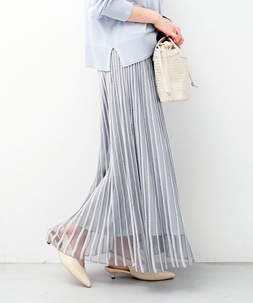 le.coeur blanc / ルクールブラン ロング・マキシ丈スカート | ストライプフレアニットスカート | 詳細14