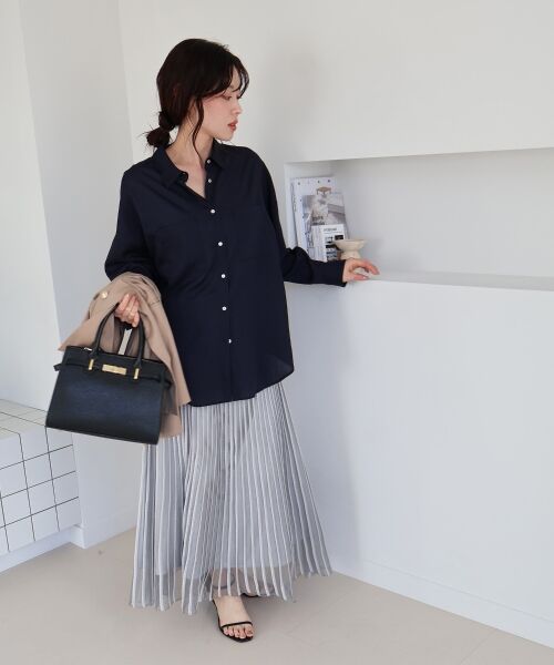 le.coeur blanc / ルクールブラン ロング・マキシ丈スカート | ストライプフレアニットスカート | 詳細26