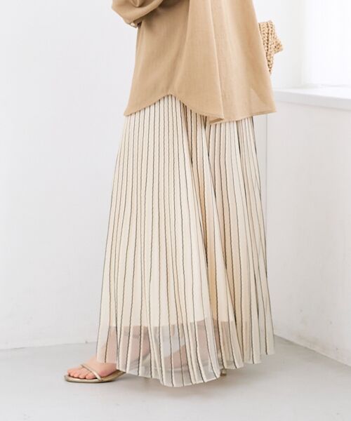 le.coeur blanc / ルクールブラン ロング・マキシ丈スカート | ストライプフレアニットスカート | 詳細3