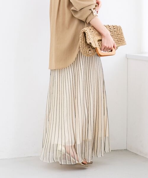 le.coeur blanc / ルクールブラン ロング・マキシ丈スカート | ストライプフレアニットスカート | 詳細5