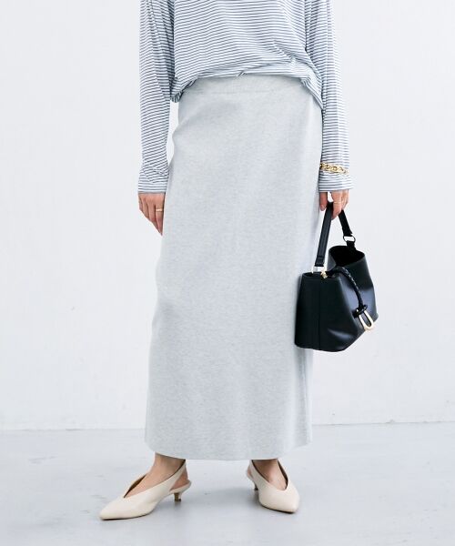 le.coeur blanc / ルクールブラン ロング・マキシ丈スカート | スウェットライクニットスカート（Ｌ／グレー）
