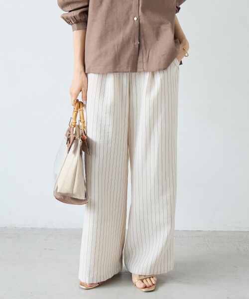 le.coeur blanc / ルクールブラン その他パンツ | ウォッシャブルイージーパンツ（アイボリー柄）