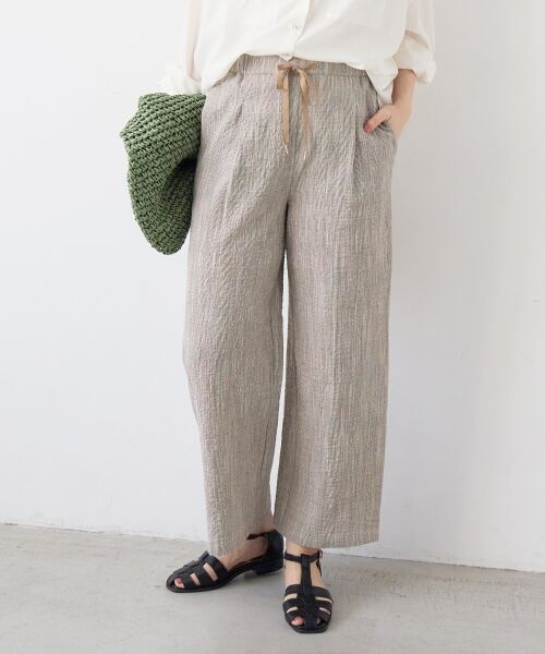 le.coeur blanc / ルクールブラン その他パンツ | グレンチェックスラブパンツ（ブラウン柄）