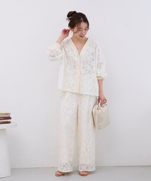 le.coeur blanc / ルクールブラン その他パンツ | フラワーメッシュレースワイドパンツ | 詳細16