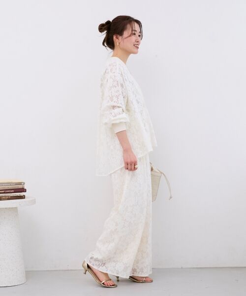 le.coeur blanc / ルクールブラン その他パンツ | フラワーメッシュレースワイドパンツ | 詳細19