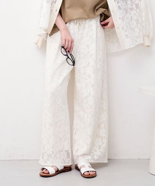 le.coeur blanc / ルクールブラン その他パンツ | フラワーメッシュレースワイドパンツ | 詳細2
