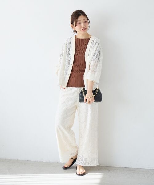 le.coeur blanc / ルクールブラン その他パンツ | フラワーメッシュレースワイドパンツ | 詳細21