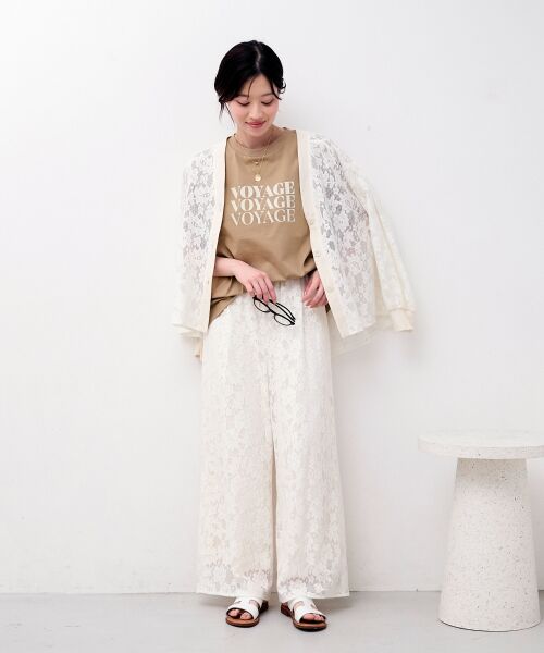 le.coeur blanc / ルクールブラン その他パンツ | フラワーメッシュレースワイドパンツ | 詳細4