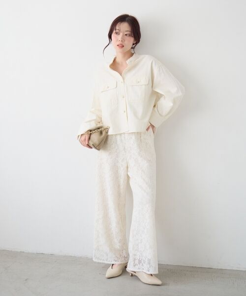 le.coeur blanc / ルクールブラン その他パンツ | フラワーメッシュレースワイドパンツ | 詳細5