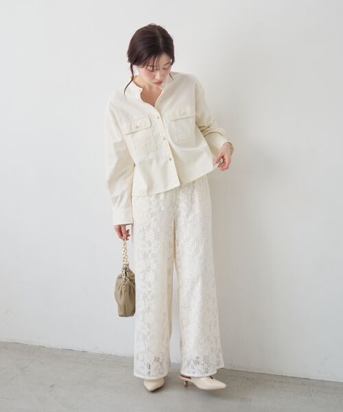 le.coeur blanc / ルクールブラン その他パンツ | フラワーメッシュレースワイドパンツ | 詳細6