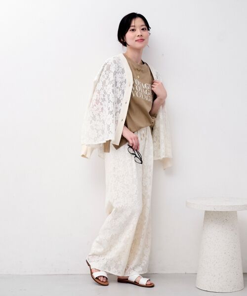 le.coeur blanc / ルクールブラン その他パンツ | フラワーメッシュレースワイドパンツ | 詳細9