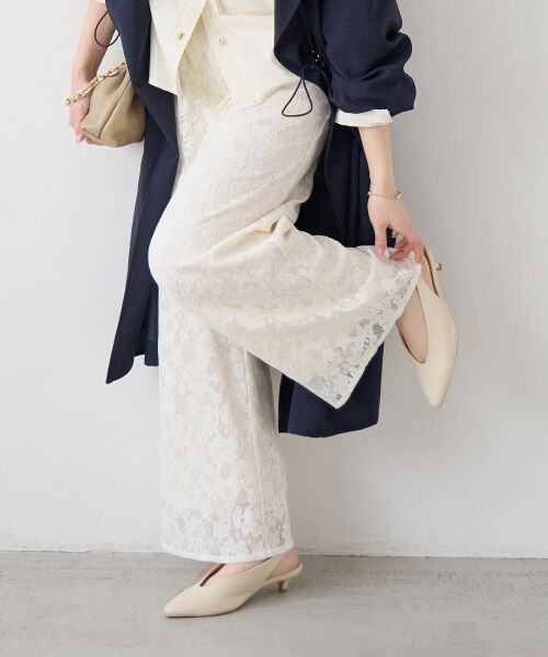 le.coeur blanc / ルクールブラン その他パンツ | フラワーメッシュレースワイドパンツ（オフ）