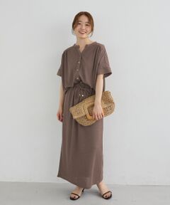 le.coeur blanc / ルクールブラン ロング・マキシ丈ワンピース | リネンタッチミラノリブカーデ×スカートセット