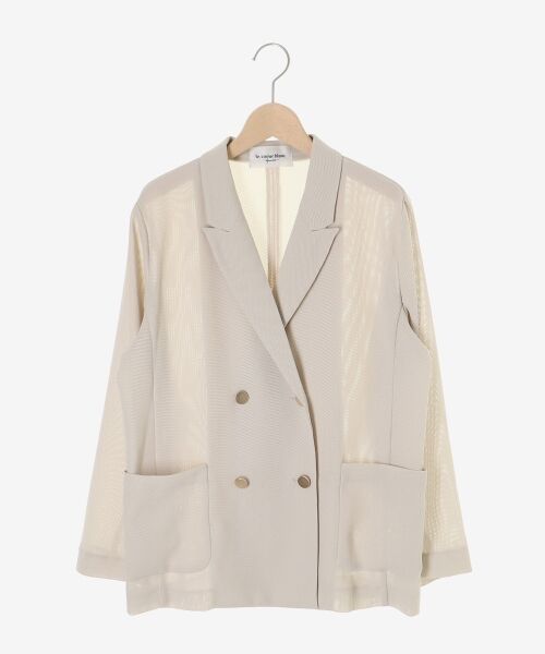 le.coeur blanc / ルクールブラン その他アウター | メッシュダブルブレストジャケット | 詳細1