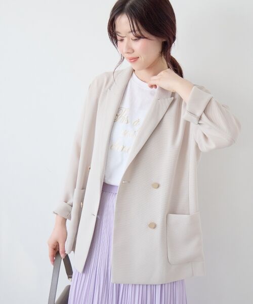 le.coeur blanc / ルクールブラン その他アウター | メッシュダブルブレストジャケット | 詳細3