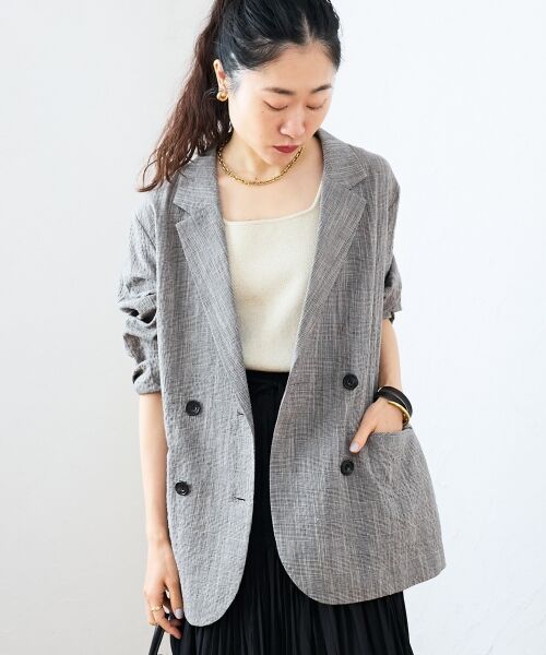 le.coeur blanc / ルクールブラン テーラードジャケット | グレンチェックスラブテーラードジャケット | 詳細20